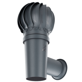 Kominek ścienny kulisty OBROTOWY fi110 RAL7016