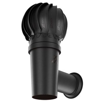 Kominek ścienny kulisty OBROTOWY fi110 RAL9005